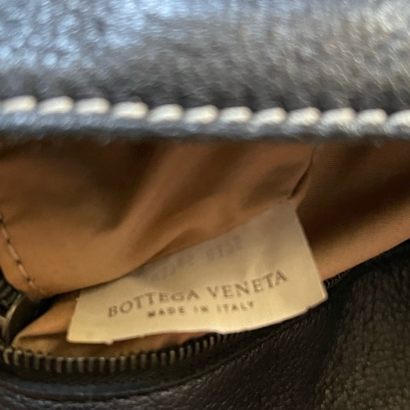 Bottega Veneta, Vintage Black w/white stitching Deerskin Leather Hobo bag - Picture 7 of 14